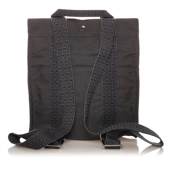 エルメス エールラインアドMM グレー キャンバス リュック バックパック レディース HERMES 【中古】