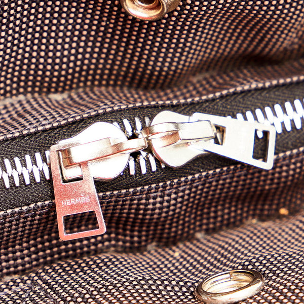 エルメス エールラインPM グレー キャンバス ハンドバッグ レディース HERMES 【中古】
