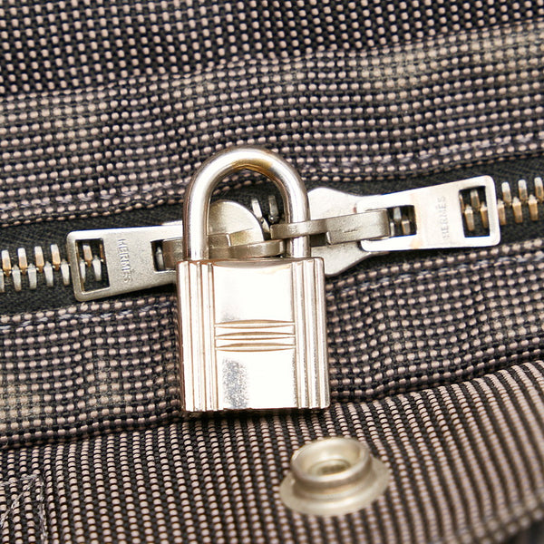 エルメス エールラインPM ハンドバッグ グレー キャンバス レディース HERMES 【中古】