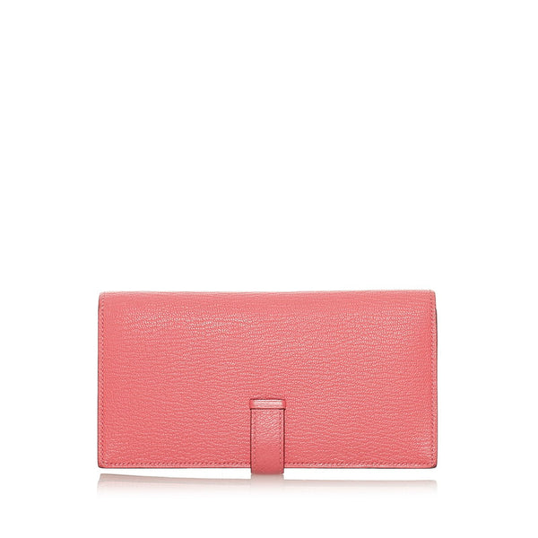 エルメス ベアンスフレ 長財布 ピンク ローズリップスティック シェーブル レディース HERMES 【中古】