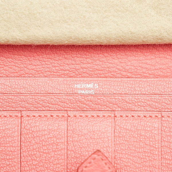 エルメス ベアンスフレ 長財布 ピンク ローズリップスティック シェーブル レディース HERMES 【中古】
