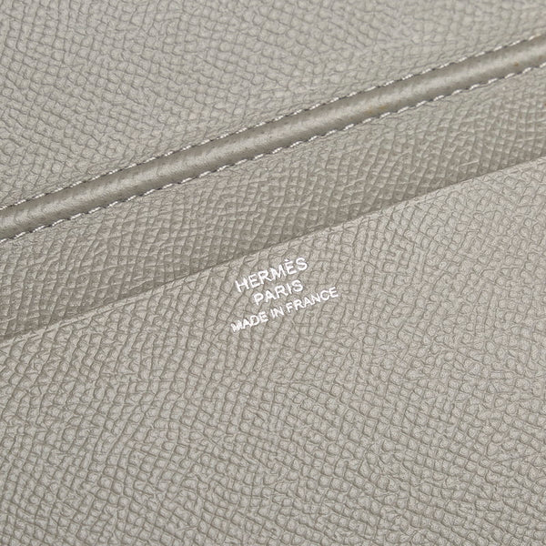 エルメス 手帳カバー グレー オレンジ レザー レディース HERMES 【中古】