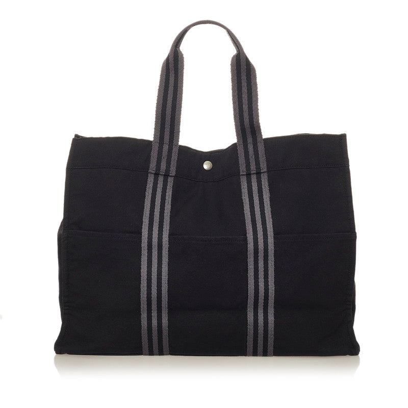 エルメス フールトゥGM ブラック キャンバス トートバッグ レディース HERMES 【中古】