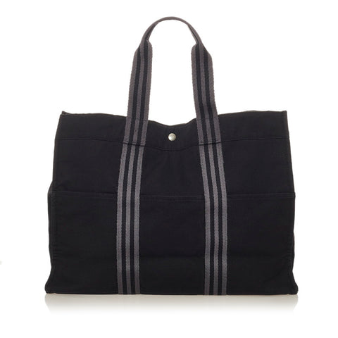 エルメス フールトゥGM ブラック キャンバス トートバッグ レディース HERMES 【中古】