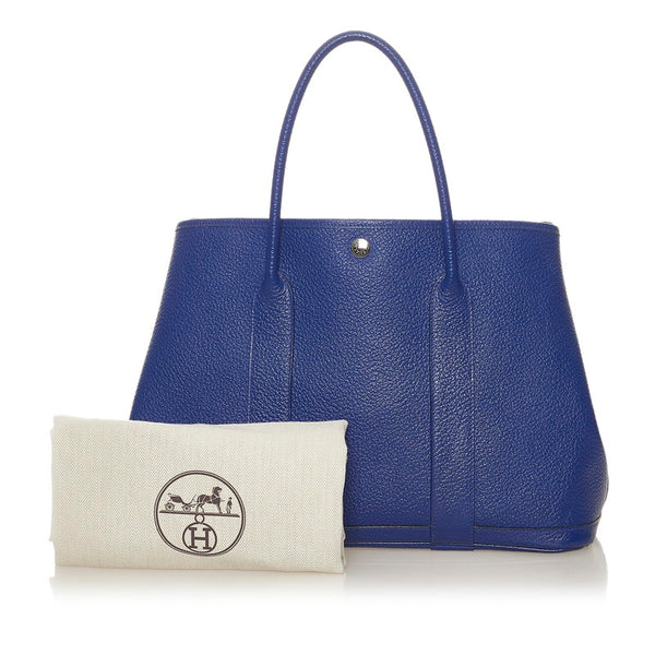エルメス ガーデンパーティ36 ヴォーカントリー ブルー ネゴンダ トートバッグ レディース HERMES C刻印 【中古】