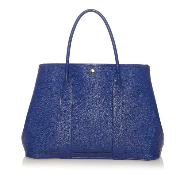 エルメス ガーデンパーティ36 ヴォーカントリー ブルー ネゴンダ トートバッグ レディース HERMES C刻印 【中古】