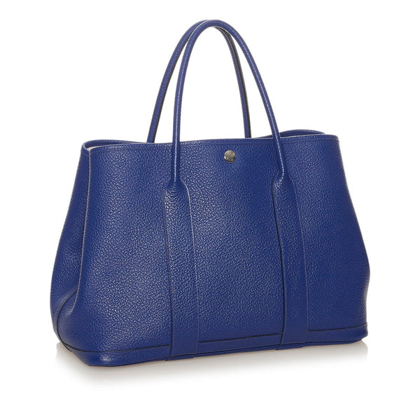エルメス ガーデンパーティ36 ヴォーカントリー ブルー ネゴンダ トートバッグ レディース HERMES C刻印 【中古】