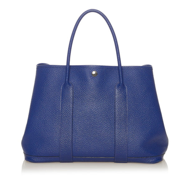 エルメス ガーデンパーティ36 ヴォーカントリー ブルー ネゴンダ トートバッグ レディース HERMES C刻印 【中古】