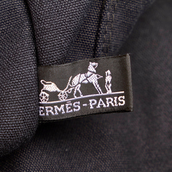 エルメス フールトゥMM ブラック コットン トートバッグ メンズ HERMES 【中古】