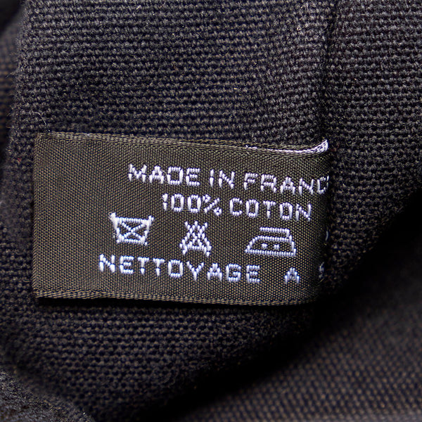 エルメス フールトゥMM ブラック コットン トートバッグ メンズ HERMES 【中古】