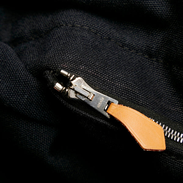 エルメス フールトゥMM ブラック コットン トートバッグ メンズ HERMES 【中古】