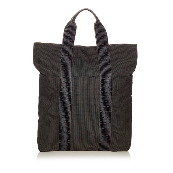 エルメス エールライン カバス グレー キャンバス トートバッグ レディース HERMES 【中古】