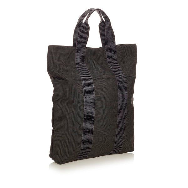 エルメス エールライン カバス グレー キャンバス トートバッグ レディース HERMES 【中古】