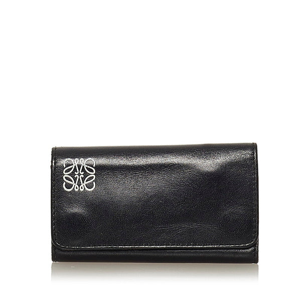 ロエベ アナグラム キーケース ブラック レザー レディース LOEWE 【中古】