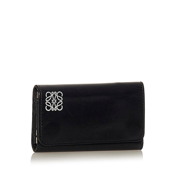 ロエベ アナグラム キーケース ブラック レザー レディース LOEWE 【中古】