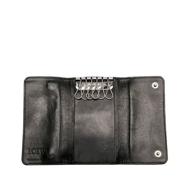 ロエベ アナグラム キーケース ブラック レザー レディース LOEWE 【中古】
