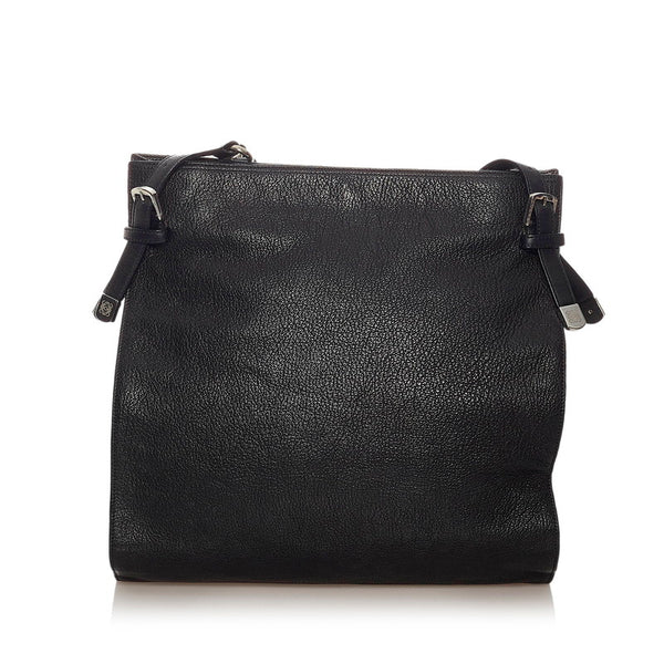 ロエベ ブラック レザー 斜めがけ ショルダー レディース LOEWE 【中古】