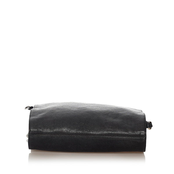 ロエベ ブラック レザー 斜めがけ ショルダー レディース LOEWE 【中古】