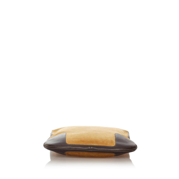 ロエベ ベージュ ブラウン スウェード レザー 肩掛け ショルダーバッグ レディース LOEWE 【中古】