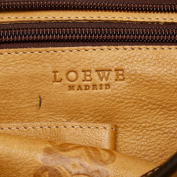 ロエベ ベージュ ブラウン スウェード レザー 肩掛け ショルダーバッグ レディース LOEWE 【中古】