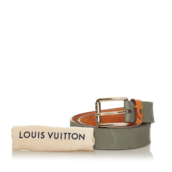 ルイ ヴィトン モノグラム サンチュール グレー キャンバス チタニウム ベルト メンズ LOUIS VUITTON 【中古】