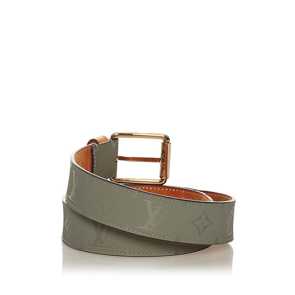 ルイ ヴィトン モノグラム サンチュール グレー キャンバス チタニウム ベルト メンズ LOUIS VUITTON 【中古】