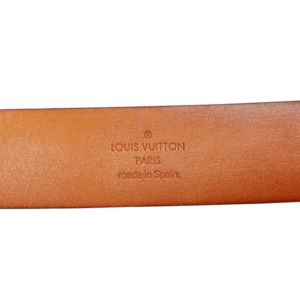 ルイ ヴィトン ダミエ サンチュールキャレ ブラウン PVC レザー ベルト レディース LOUIS VUITTON 【中古】