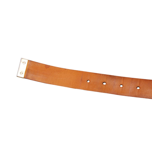 ルイ ヴィトン ダミエ サンチュールキャレ ブラウン PVC レザー ベルト レディース LOUIS VUITTON 【中古】