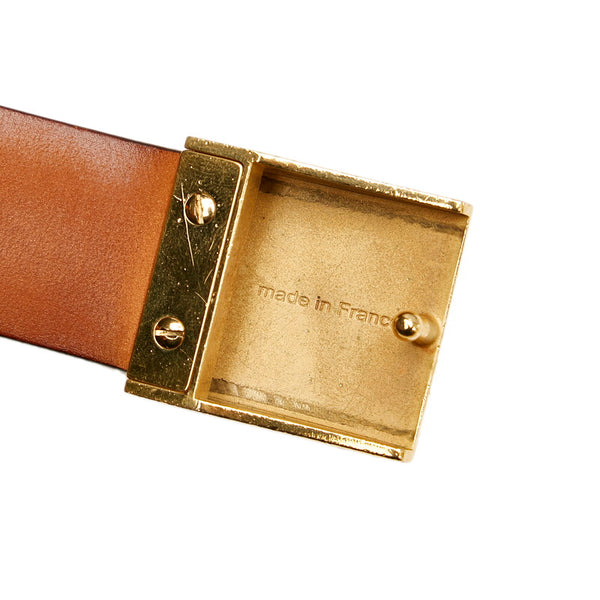 ルイ ヴィトン ダミエ サンチュールキャレ ブラウン PVC レザー ベルト レディース LOUIS VUITTON 【中古】