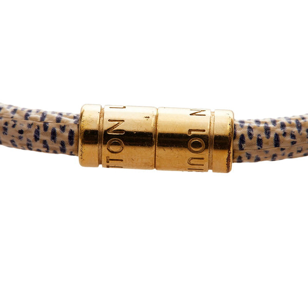 ルイ ヴィトン ダミエ アズール  ブラスレ キープ イット ブレスレット M6138F ホワイト PVC メッキ レディース LOUIS VUITTON 【中古】