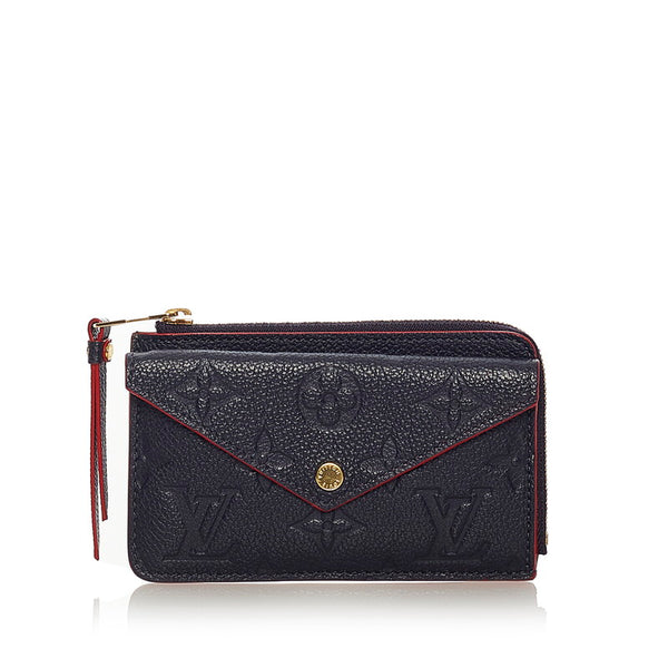 ルイ ヴィトン モノグラム アンプラント ポルト カルト レクト ヴェルソ M69420 ネイビー レザー コインケース レディース LOUIS VUITTON 【中古】