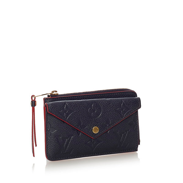 ルイ ヴィトン モノグラム アンプラント ポルト カルト レクト ヴェルソ M69420 ネイビー レザー コインケース レディース LOUIS VUITTON 【中古】
