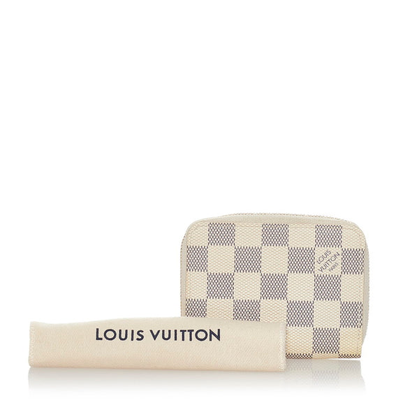 ルイ ヴィトン ダミエ アズール ジッピーコインパース N63069 ホワイト PVC コインケース レディース LOUIS VUITTON 【中古】