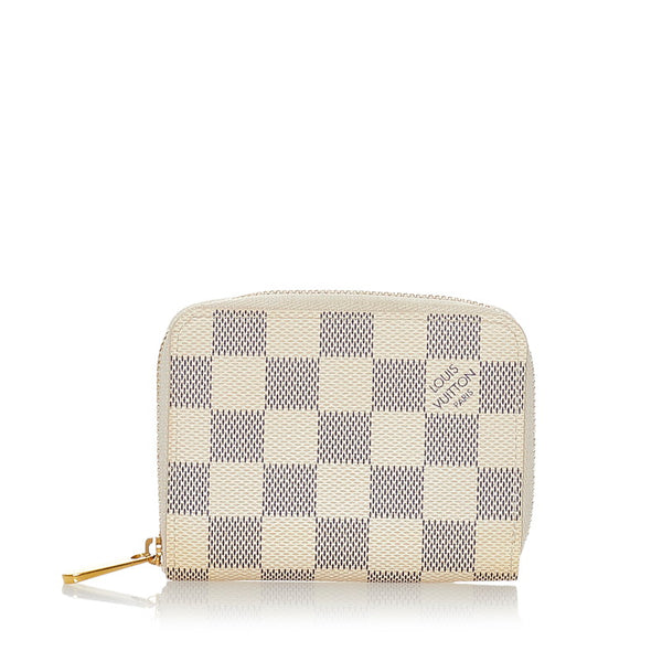 ルイ ヴィトン ダミエ アズール ジッピーコインパース N63069 ホワイト PVC コインケース レディース LOUIS VUITTON 【中古】