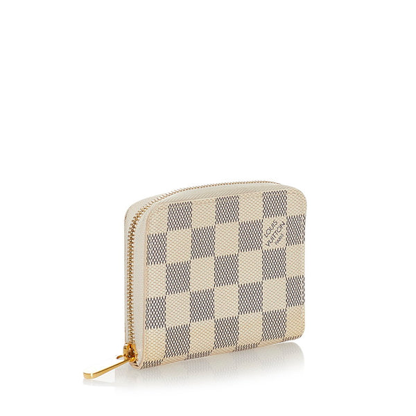 ルイ ヴィトン ダミエ アズール ジッピーコインパース N63069 ホワイト PVC コインケース レディース LOUIS VUITTON 【中古】