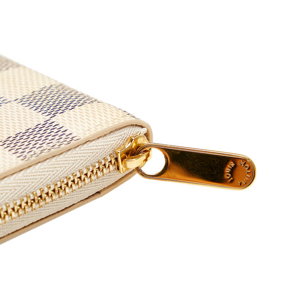 ルイ ヴィトン ダミエ アズール ジッピーコインパース N63069 ホワイト PVC コインケース レディース LOUIS VUITTON 【中古】