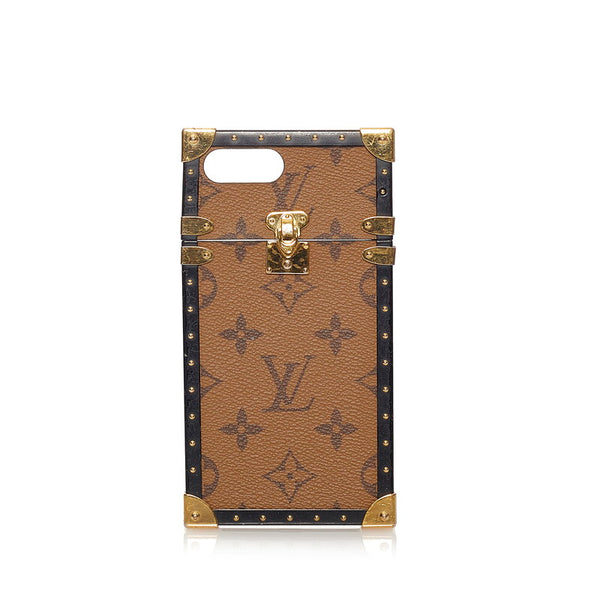 ルイ ヴィトン モノグラム アイトランク iphone7+ M64479 ブラウン PVC iPhoneケース レディース LOUIS VUITTON 【中古】