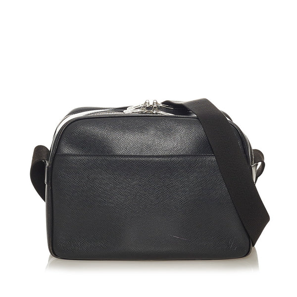 ルイ ヴィトン タイガ リポーター M30152 ブラック レザー ショルダーバッグ レディース LOUIS VUITTON 【中古】