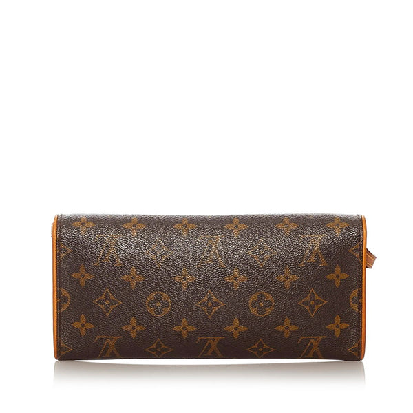 ルイ ヴィトン モノグラム ポシェット・ツインＧＭ ブラウン PVC レザー ショルダーバッグ レディース LOUIS VUITTON 【中古】