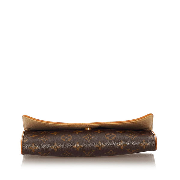ルイ ヴィトン モノグラム ポシェット・ツインＧＭ ブラウン PVC レザー ショルダーバッグ レディース LOUIS VUITTON 【中古】
