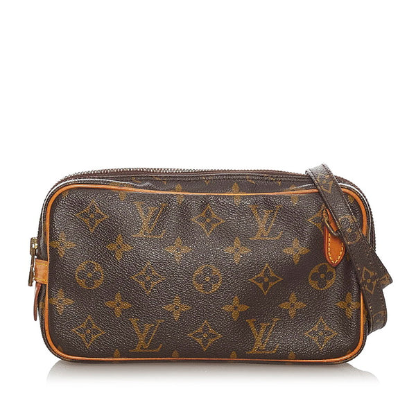 ルイ ヴィトン モノグラム マルリー ショルダーバッグ M51828 ブラウン PVC レザー レディース LOUIS VUITTON 【中古】