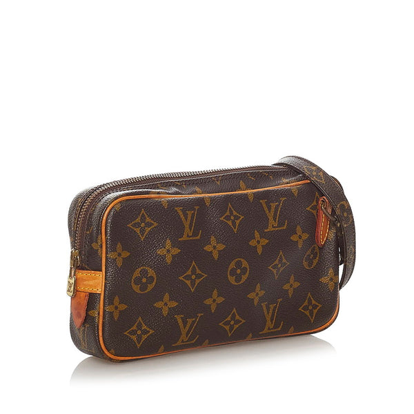 ルイ ヴィトン モノグラム マルリー ショルダーバッグ M51828 ブラウン PVC レザー レディース LOUIS VUITTON 【中古】