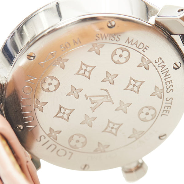 ルイ ヴィトン タンブール 8Pダイヤ 腕時計 Q13MJ クオーツ シルバー文字盤 ステンレススチール レディース LOUIS VUITTON 【中古】