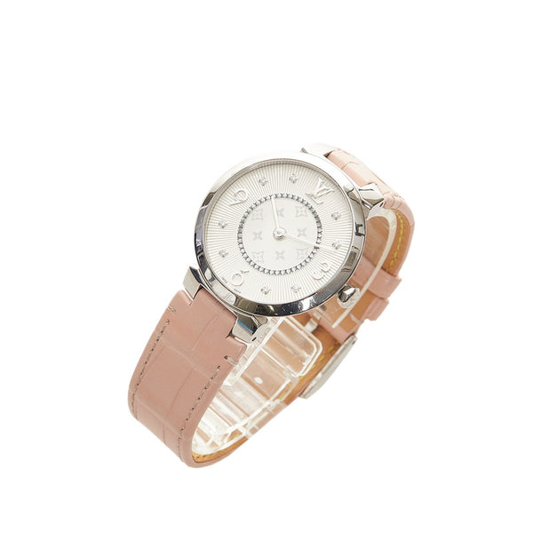 ルイ ヴィトン タンブール 8Pダイヤ 腕時計 Q13MJ クオーツ シルバー文字盤 ステンレススチール レディース LOUIS VUITTON 【中古】