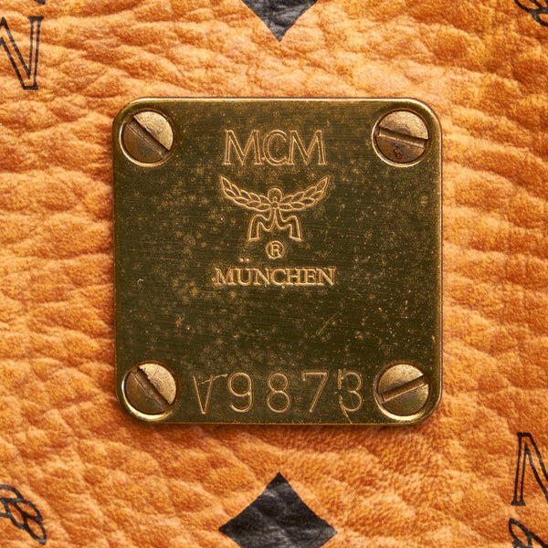 エム シー エム ヴィセトス ロゴグラム ハンドバッグ ミニボストンバッグ ブラウン PVC レザー レディース MCM 【中古】