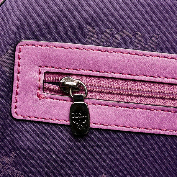 エム シー エム ヴィセトス スタッズ パープル レザー リュック バックパック レディース MCM 【中古】