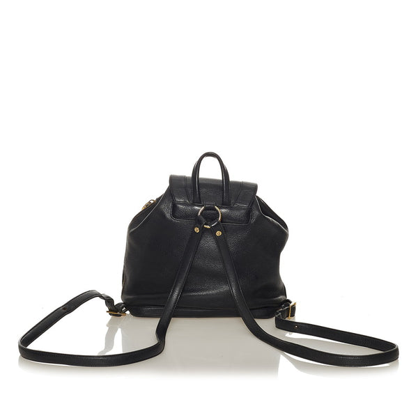 エム シー エム リュック バックパック ブラック レザー レディース MCM 【中古】