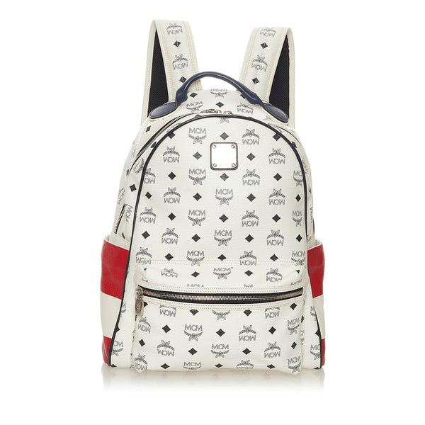 エム シー エム ヴィセトス リュック バックパック ホワイト レザー メンズ MCM 【中古】