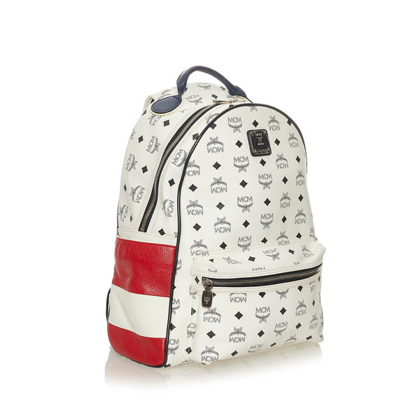 エム シー エム ヴィセトス リュック バックパック ホワイト レザー メンズ MCM 【中古】