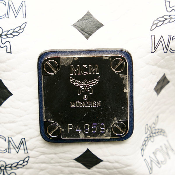 エム シー エム ヴィセトス リュック バックパック ホワイト レザー メンズ MCM 【中古】